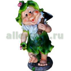 Фигура садовая ГНОМ САДОВНИК С МОТЫГОЙ купить