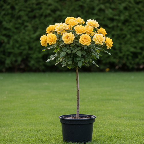 Роза штамбовая  флорибунда Артур Белл купить